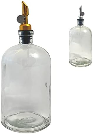 סומק רוקח 25-אונקיה רוקח ברור זכוכית בקבוק עם מתכת יוצקים זרבובית / שמנים, חומץ, קפה סירופים | מי